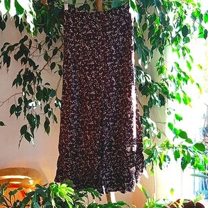 Vintage Long Floral Daisy Print Skirt